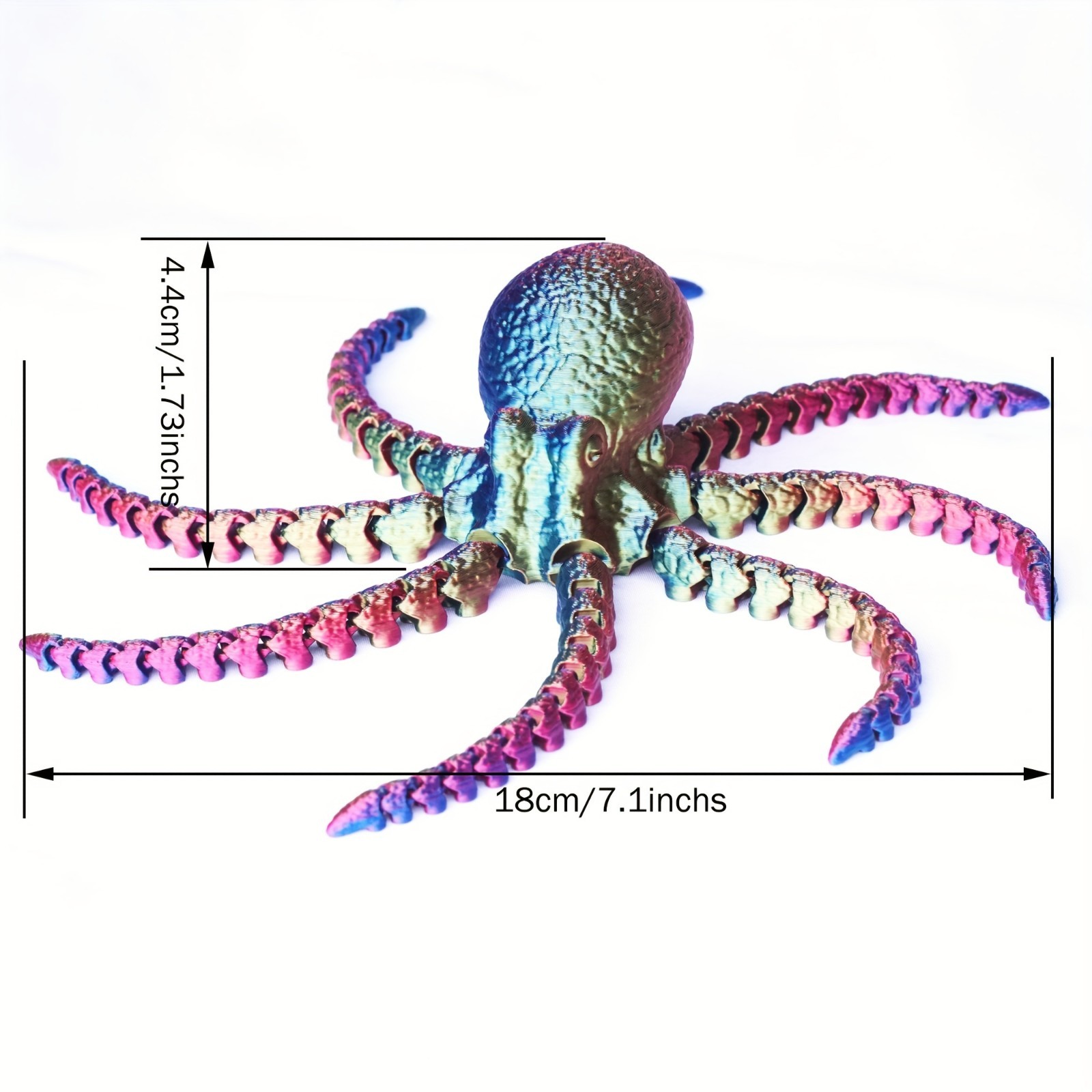 2PCS 3D Printed Octopus Model,Articulated Animals Figure,Fidget Toys Home Decor