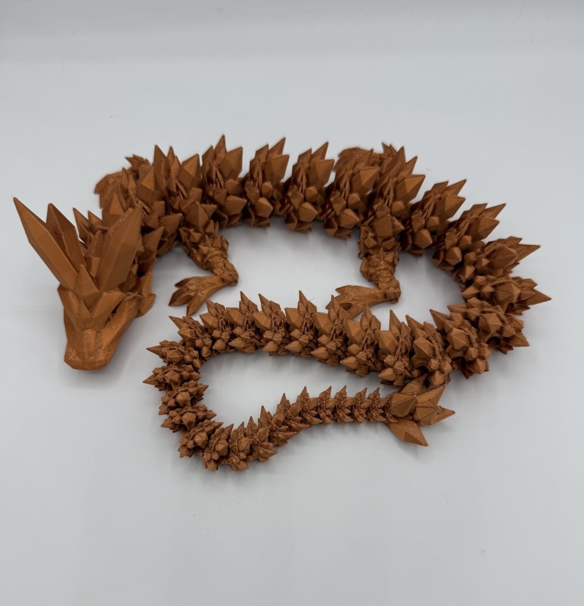 3D Printed Crystal Dragon 21” 60cm Articulated Fidget Toys,Silk copper
