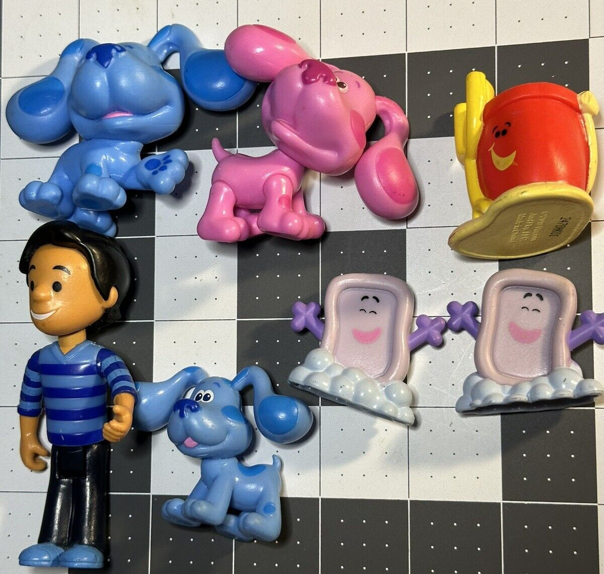 Blue Clues And You Toy Figure Lot Slippery Soap Magenta Josh Shovel and Pail