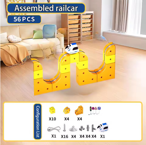 Magnetic RC Electric Diecast Car Train Track Set for Wood Railway Christmas Gift