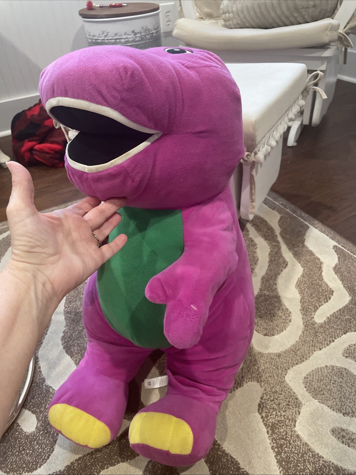 Vintage Barney Playskool Talking Plush Dinosaur Tested WORKS 28”