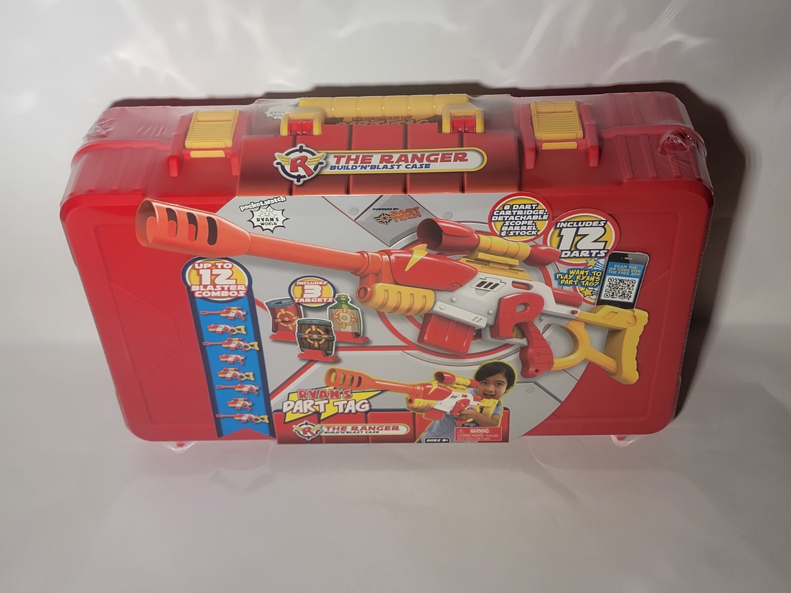 Ryan&rsquo;s World Foam Dart Tag The Ranger Build&rsquo;n&rsquo;Blast Case , Red