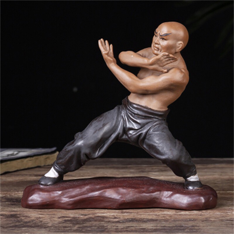Shaolin Monk Chinese Kung Fu MARTIAL ARTS Figurines Statue Model Ceramics Gift