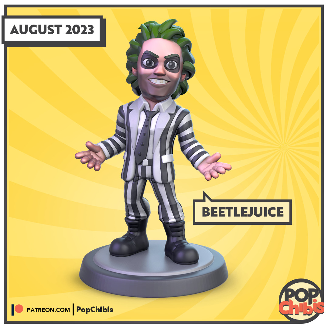 BeetleJuice | POP | CHIBI | 60mm base | 1:20 | 3D print | Model Kit