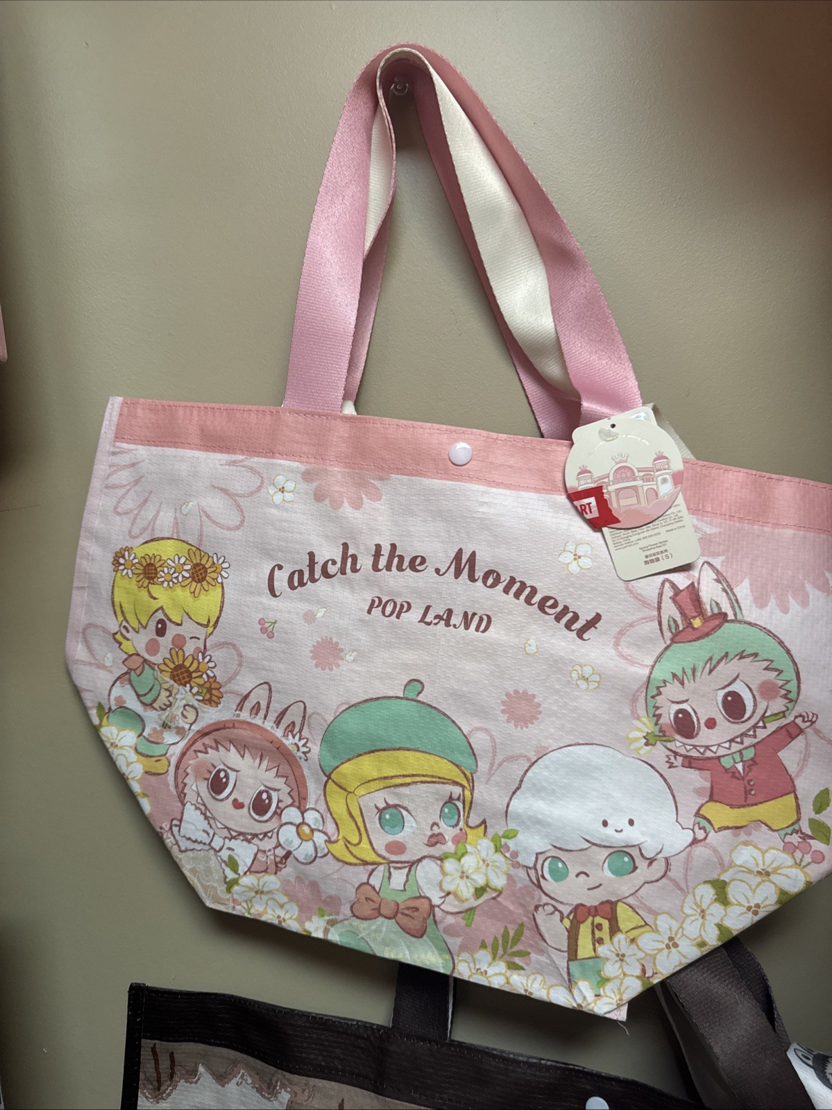 Authentic Pop Land Pop Mart Labubu/Mokoko Pink Reusable Bag