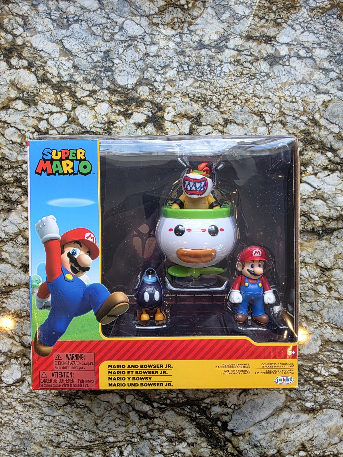 JAKKS Pacific Super Mario Mario, Bowser Jr. & Bob-omb Action Figure Set