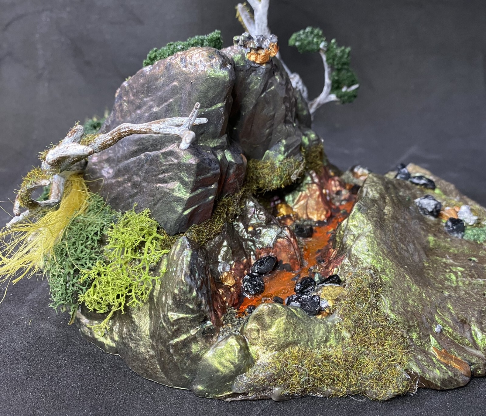 Lava Light Up Action Figure Base Custom Designed 7&Prime;x 10&Prime; Diorama Tabletop Gaming