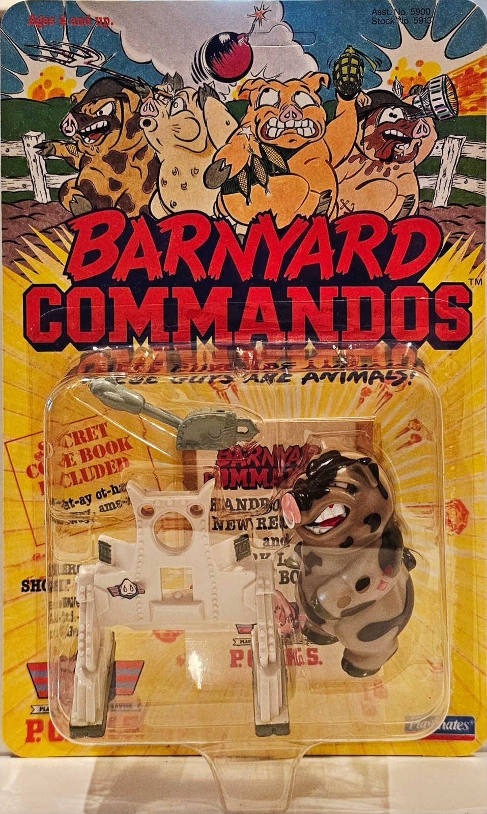 4077) Vintage Barnyard Commandos Sergeant Shoat N. Sweet 1989 Playmates NEW