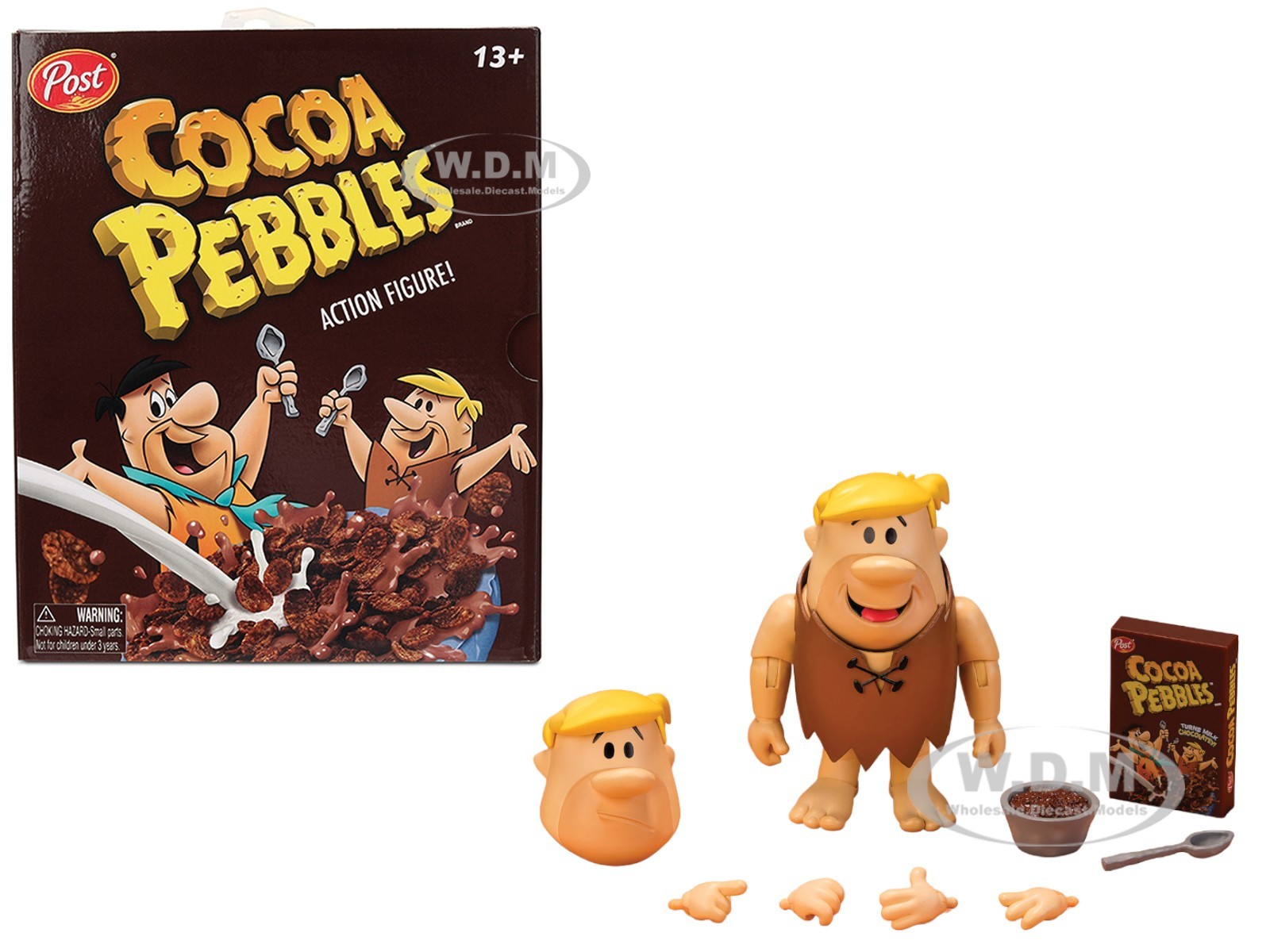 BARNEY RUBBLE 4.5&Prime; FIGURE W/ACCESSORIES & ALTERNATES « COCOA PEBBLES » JADA 35980