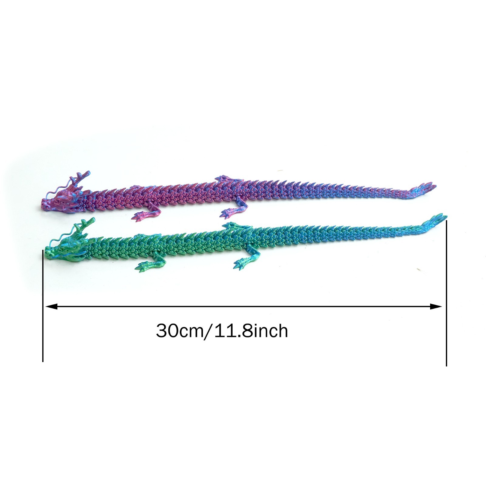 2PCS 12inch 3D Printed Dragon Model,Articulated Animals figure,Toys Home Decor