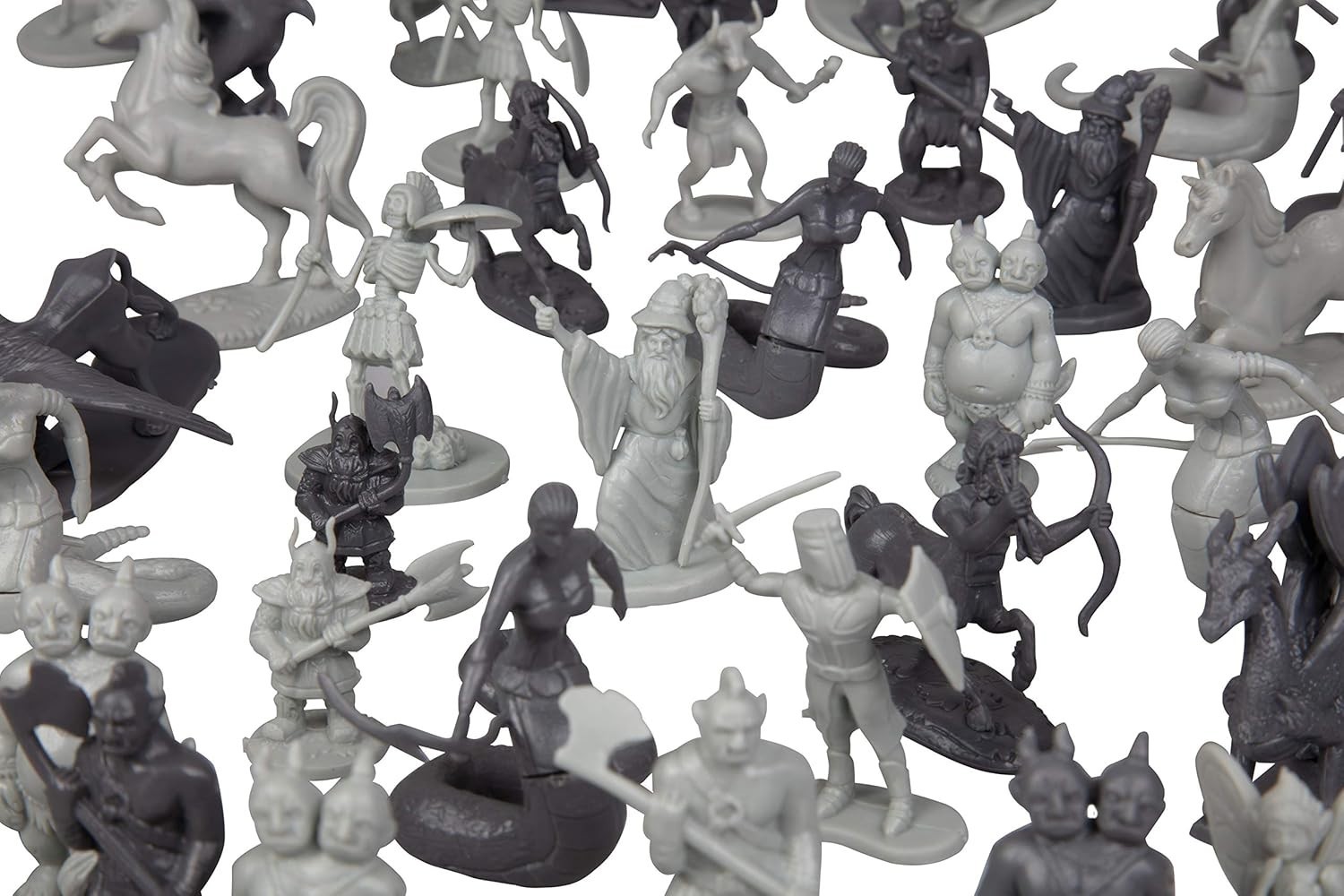 Imaginative 98pcs Miniature Creature Set – Dragons, Wizards, Orcs & More