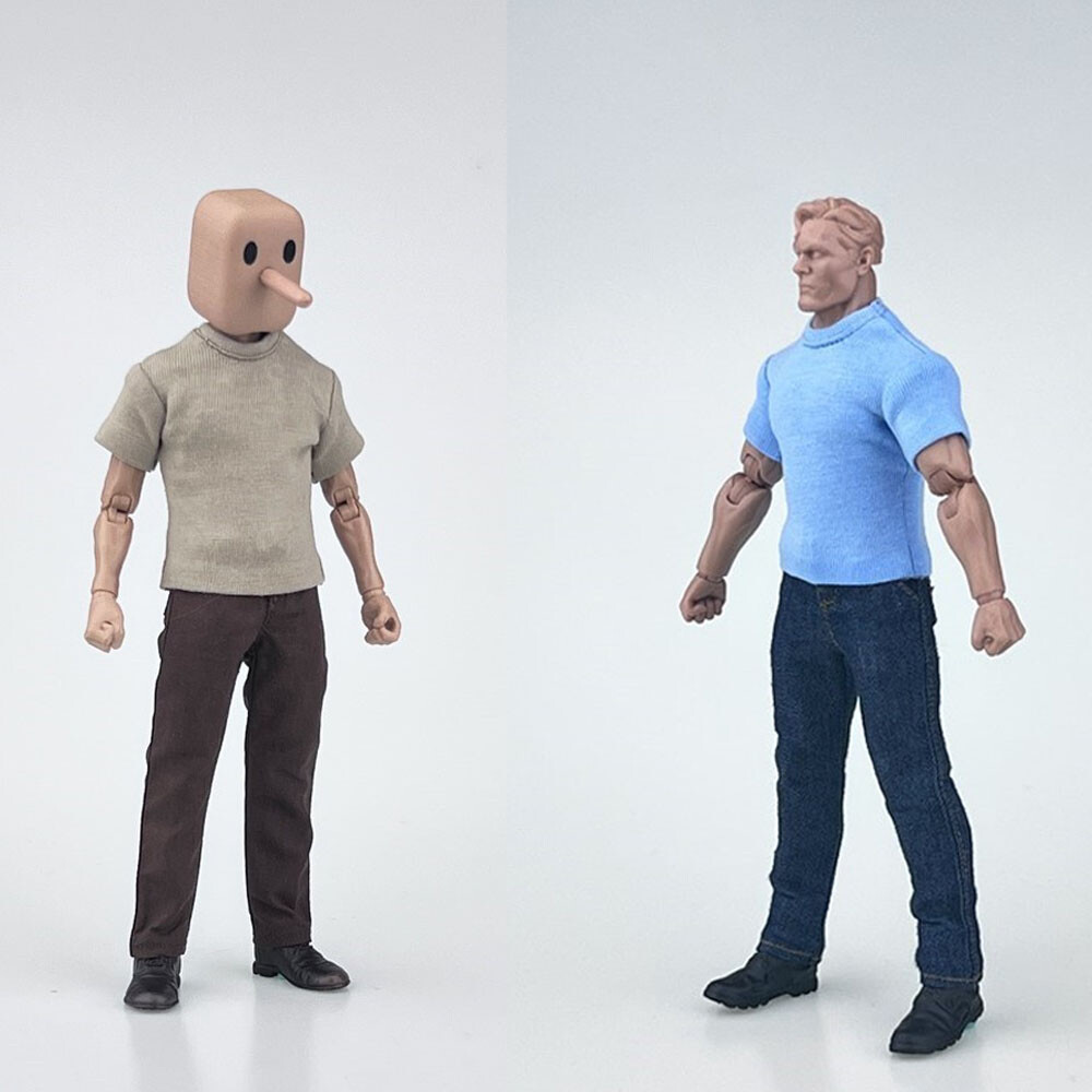 1/12 Scale Male Soldier T-Shirt Short Sleeve Clothes Model For Action Figure 6&Prime;