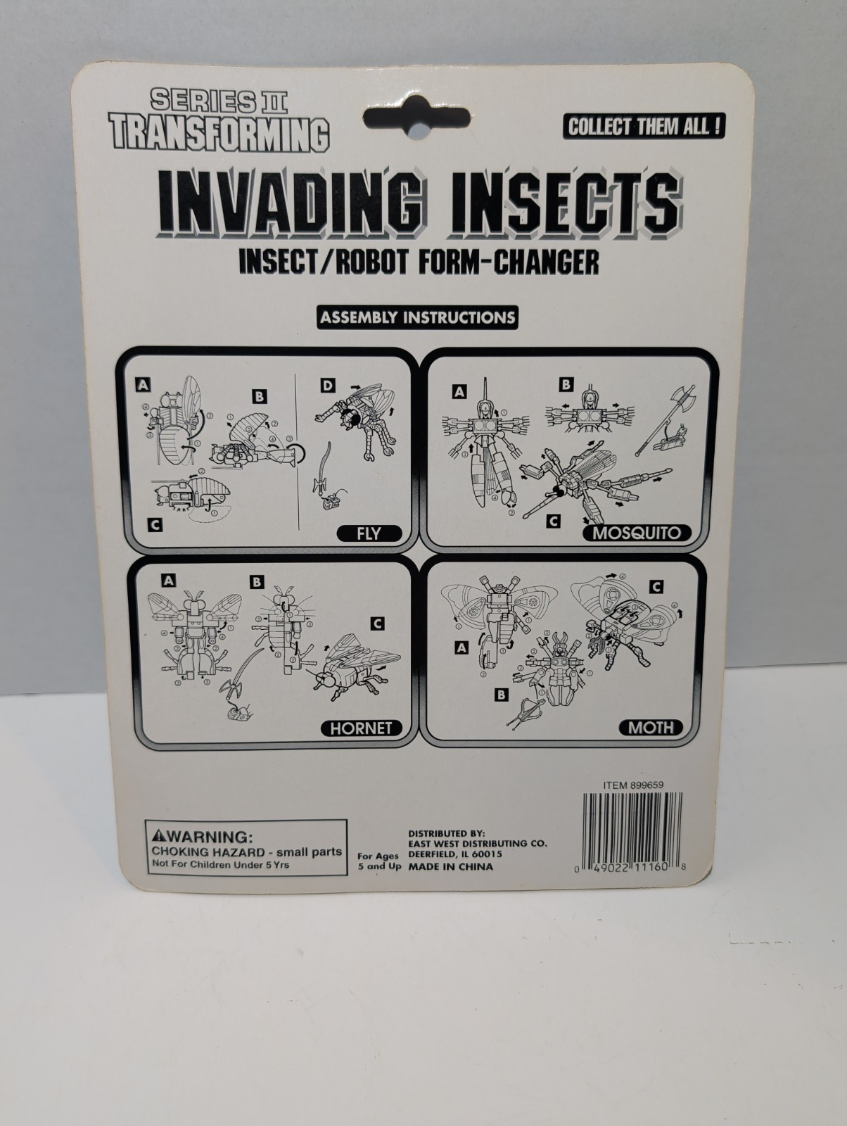 Transforming Invading Insects Moth Action Figure New Vintage Sealed On Card