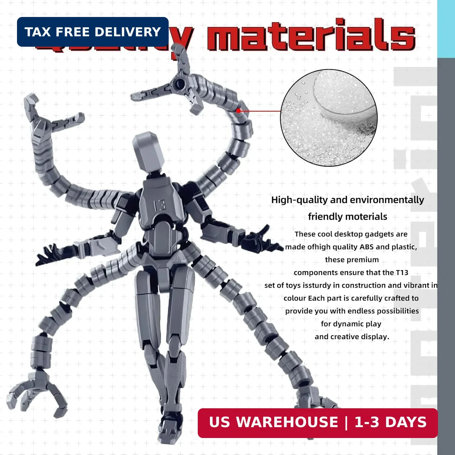 T13 Already Assembled Action Figure Accessories,T13 Multi-Jointed Movable,for Co