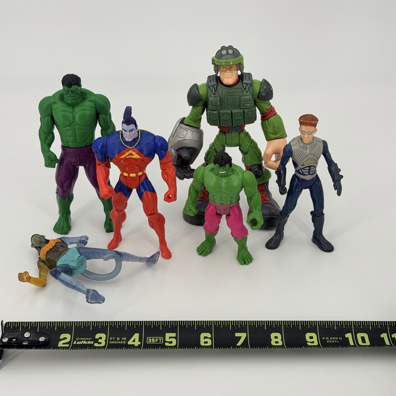 Marvel DC Super Hero Action Figures Lot Super Man Hulk Avatar Sharkboy 6 Pcs Y2K