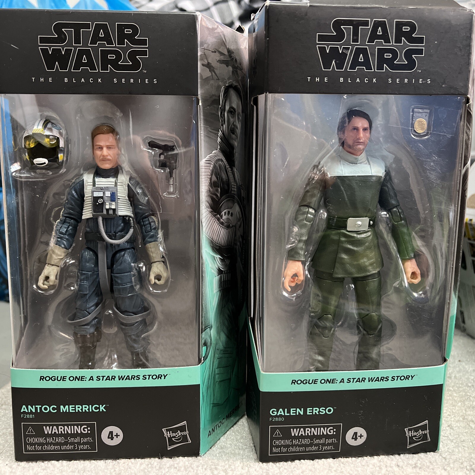 LOT -STAR WARS Black Series ANTOC MERRICK & GALEN ERSO Figures Rogue One Worn Bx