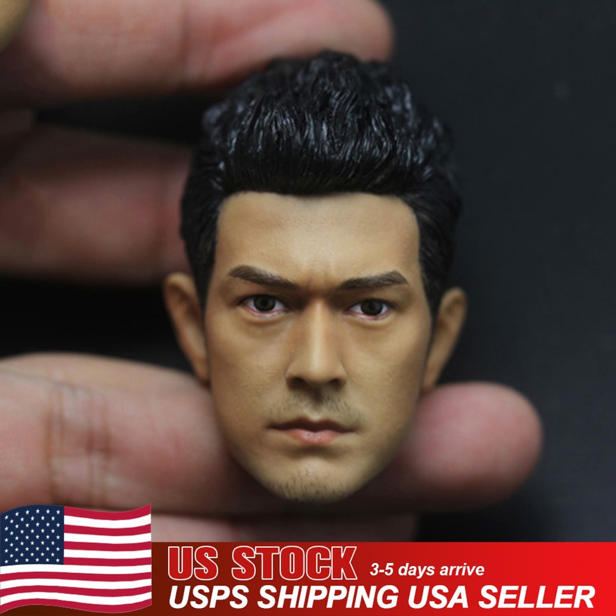 1/6 Male Head Sculpt Asian Celebrities Carved Model Fit 12in Action Figure Toys