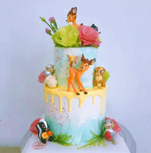 Catoon Bambi Thumper Plastic Assorted 7 pcs Figures Cake Topper Party Gift Toys