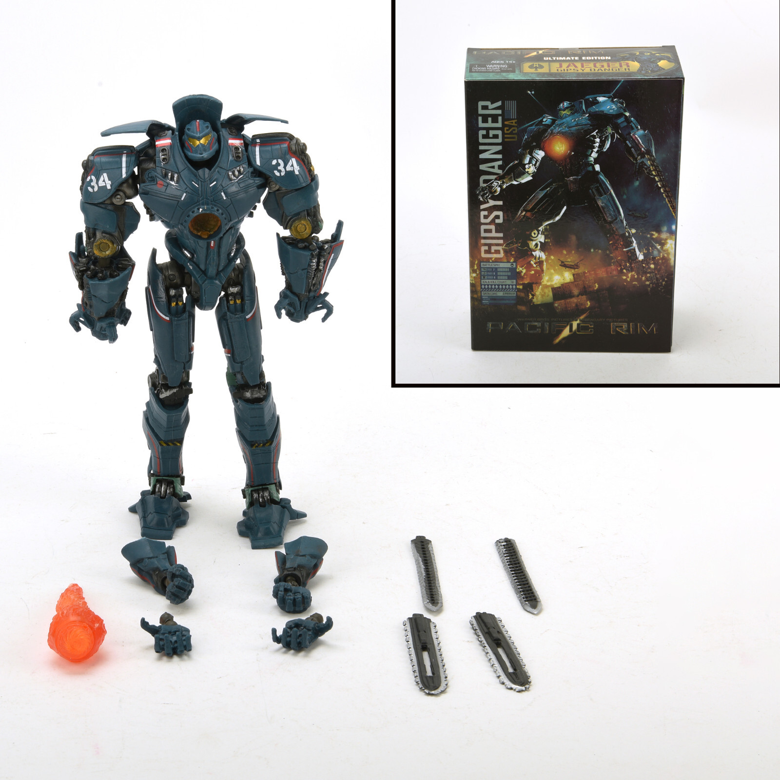 Uprising Side Jaeger Gipsy Danger Avenger 7&Prime; Action Figure Toy LED Light Version