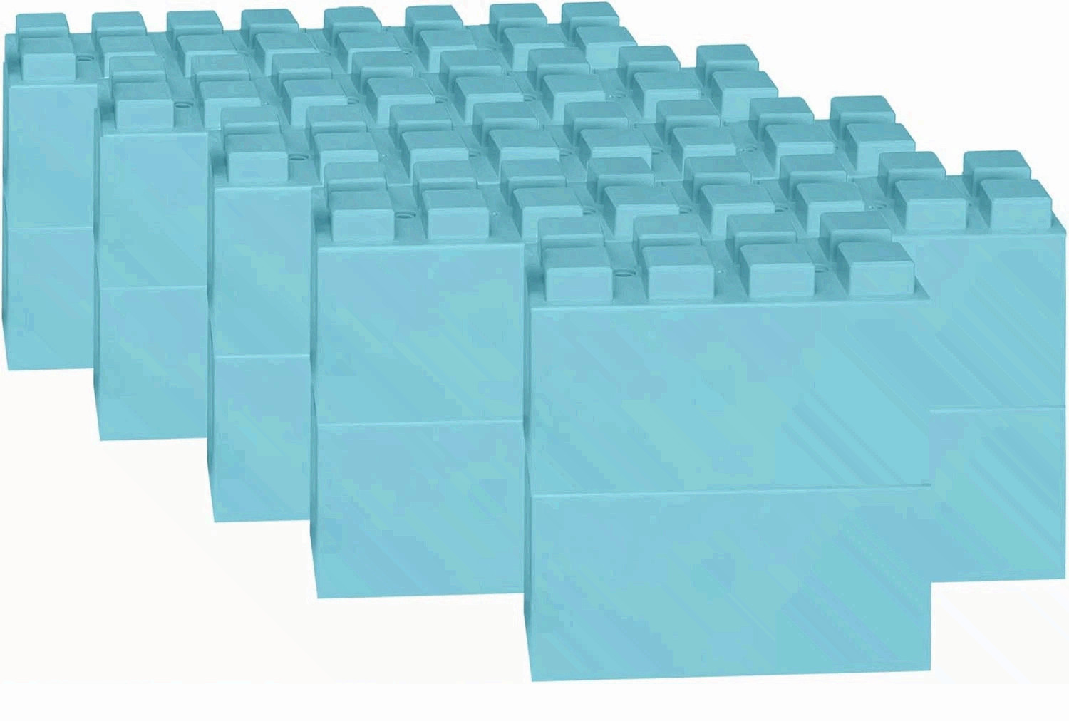 EverBlock 12×6 Full Size Modular Building Block Pack – Translucent, Reusable all