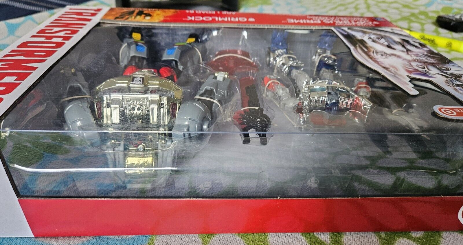 Transformers AOE Age Extinction Optimus Silver Knight Grimlock MISB 2014 Target