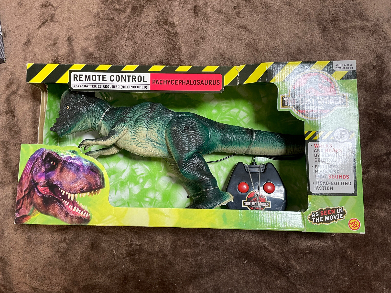 REMOTE CONTROL PACHYCEPHALOSAURUS VINTAGE LOST WORLD JURASSIC PARK NEW IN BOX