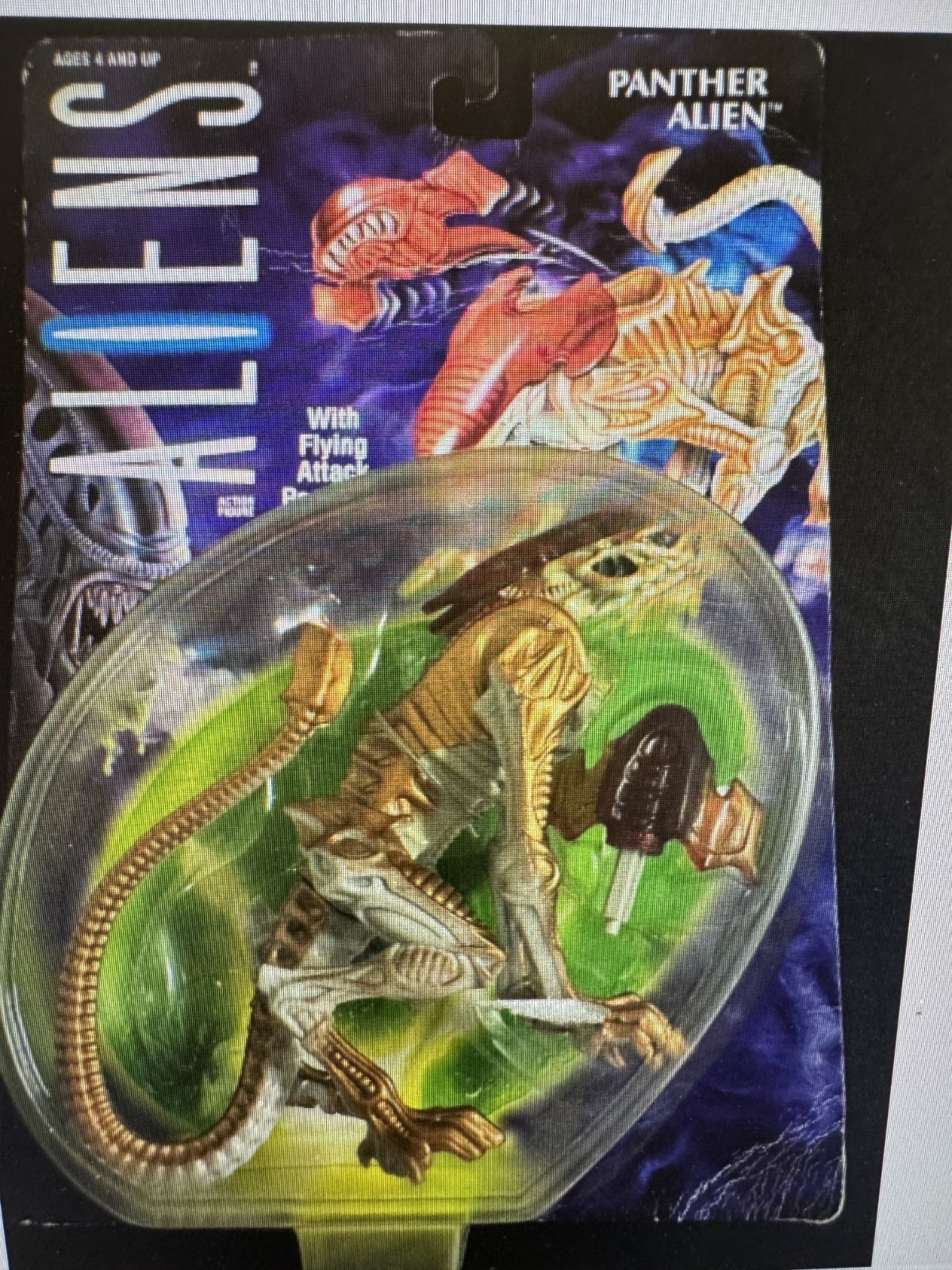 ALIENS PANTHER ALIEN ACTION FIGURE 1993 KENNER WITH LAUNCHING PARASITE NIP