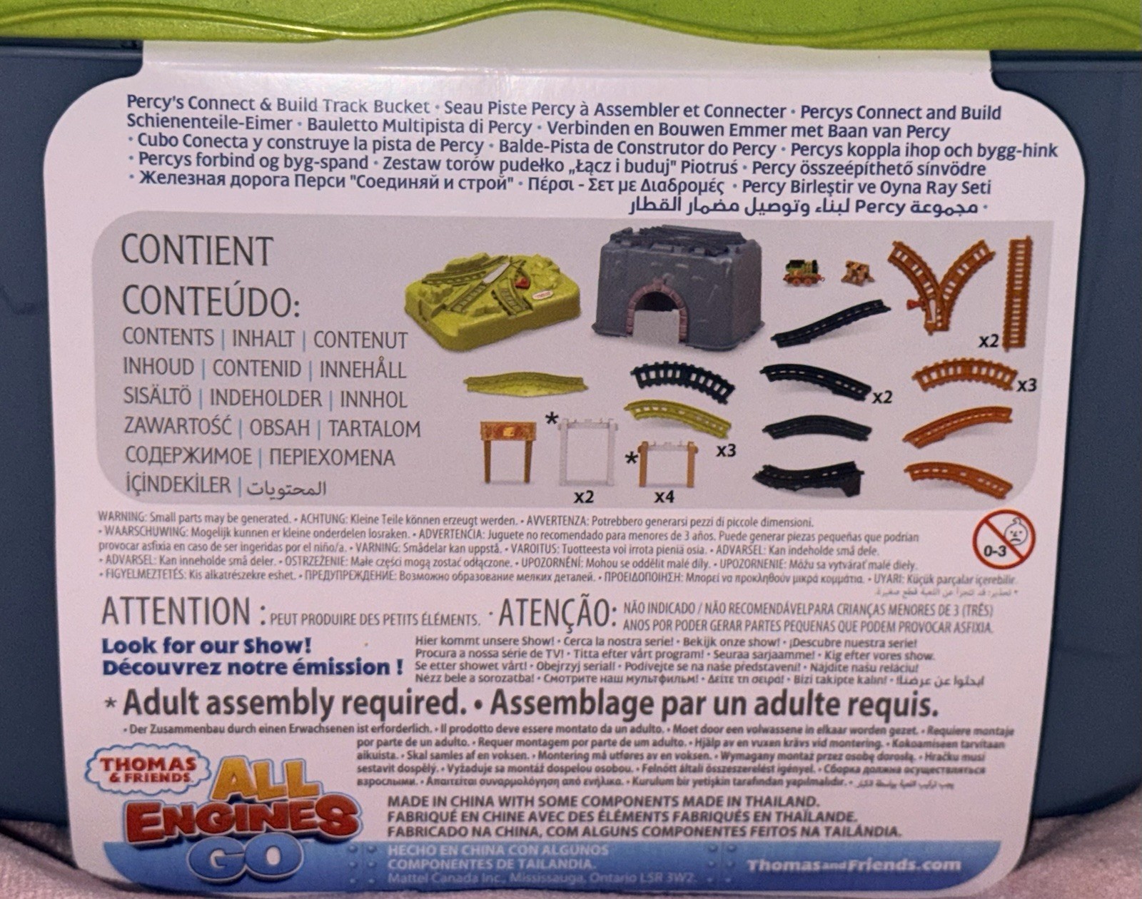 Thomas & Friends Toy Train Set 29pcs Percy’s Connect & Build Track Bucket NIB 3+