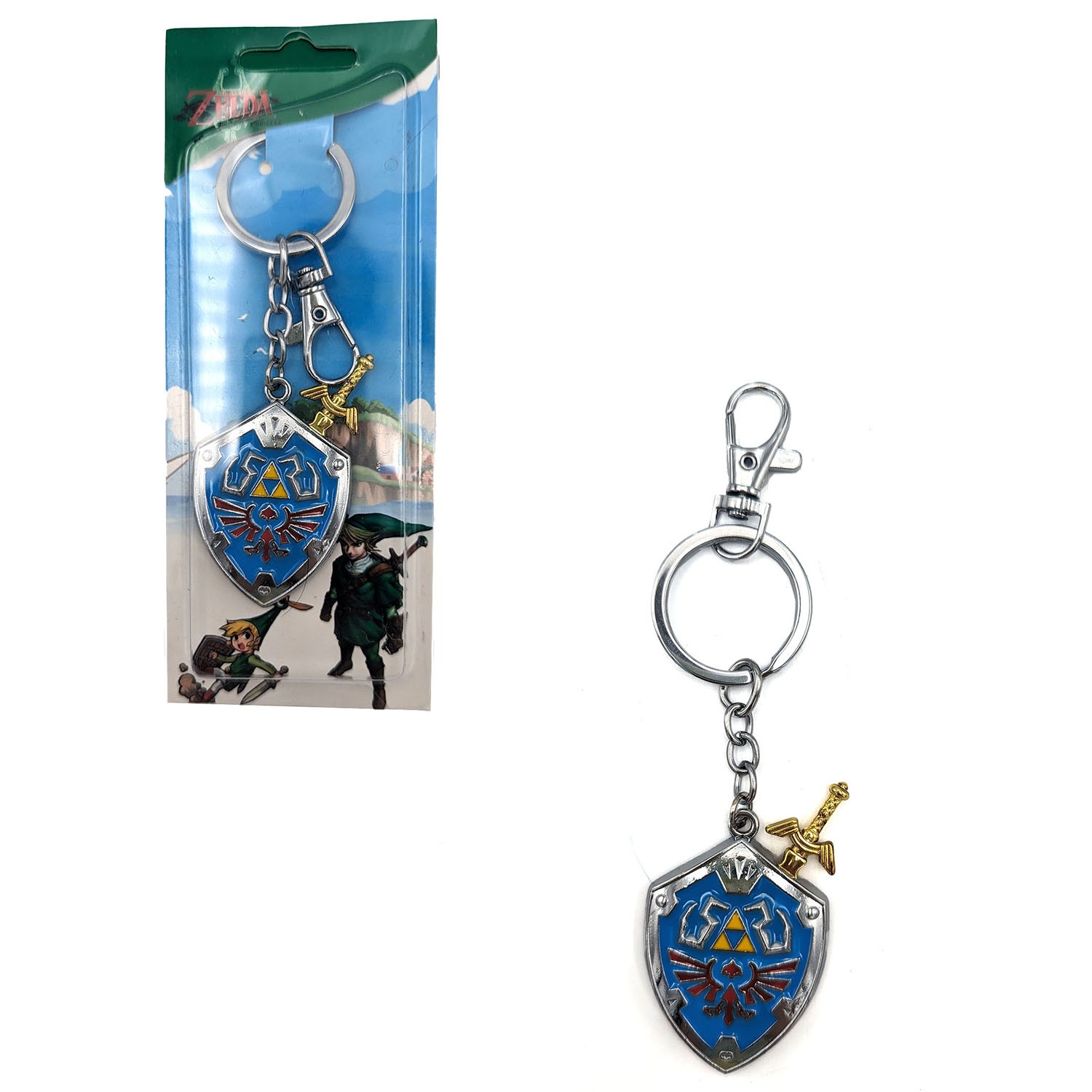 HYLIAN SHIELD & INSERTABLE SWORD The Legend of Zelda 2 in. Key Chain (KeyChain)