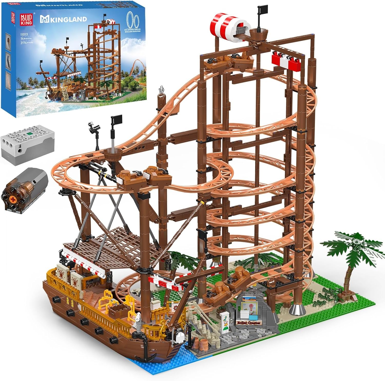 Mould King 11013 Roller Coaster Amusement Park Building Set, Fairground 11013