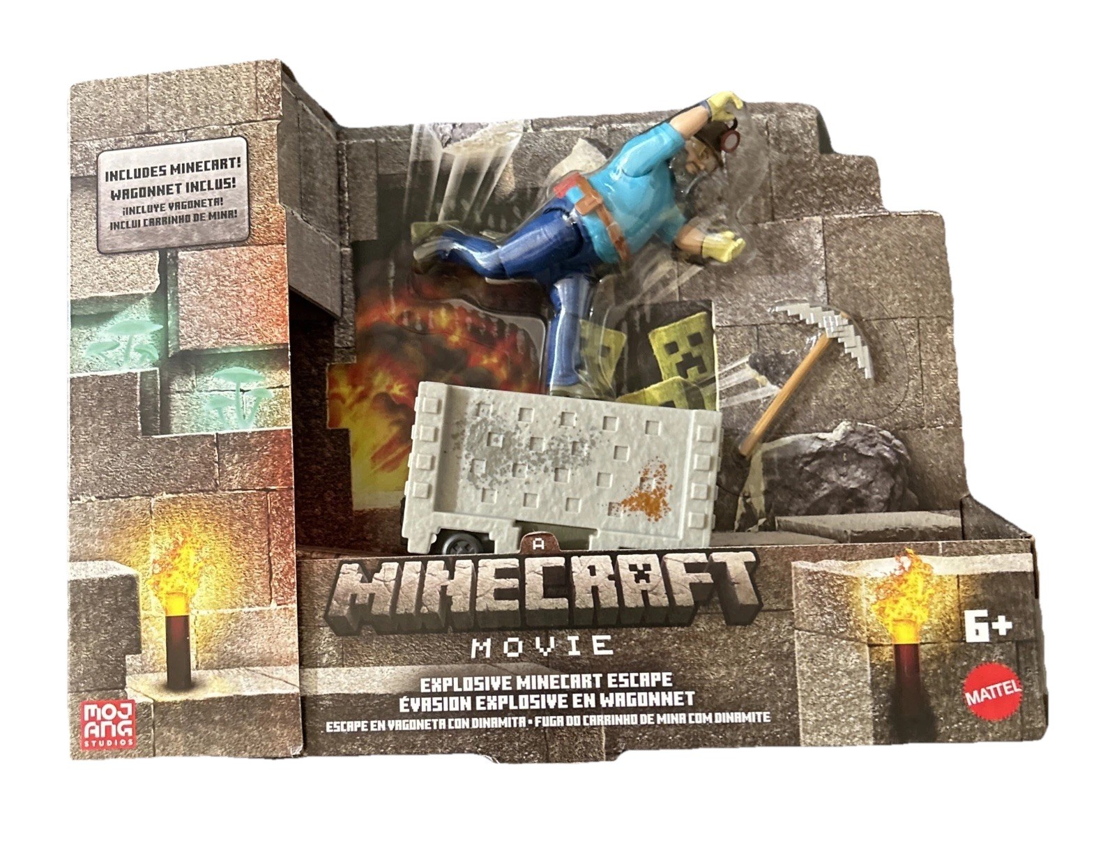 Mattel A Minecraft Movie Explosive Minecart Escape Set with Steve Fig 2025 NIB!