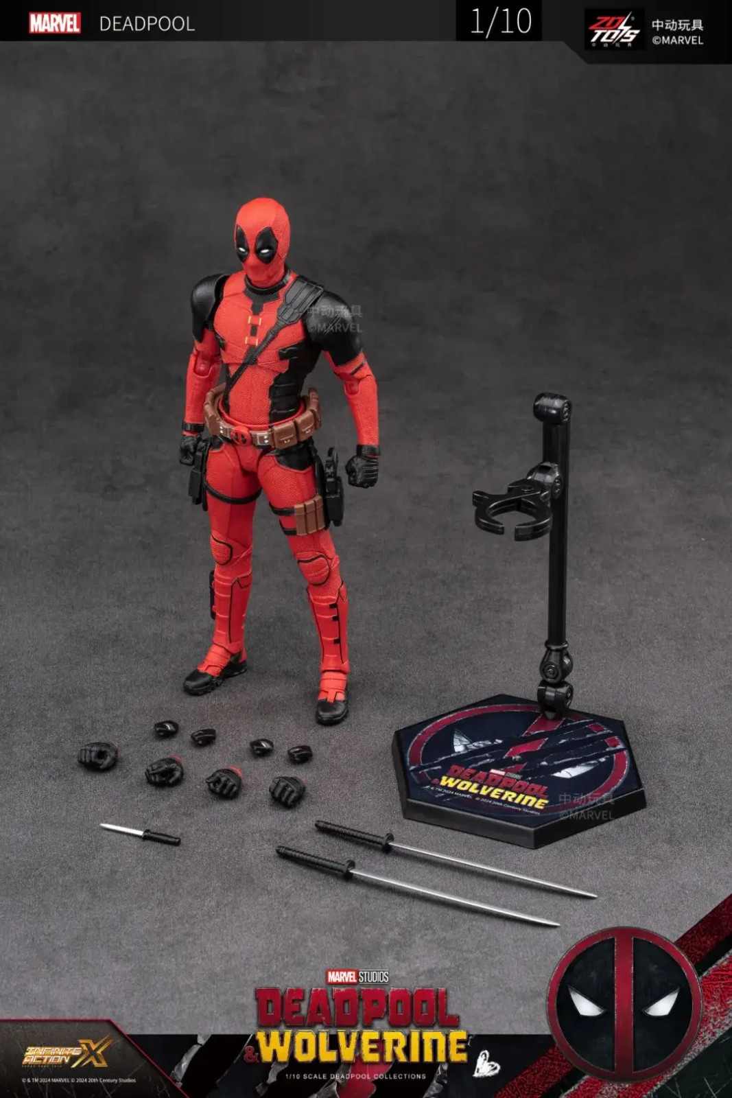 Deadpool & Wolverine Action Figure ZD Toys 1/10 Thor X-Men Movie Gift 7&Prime;