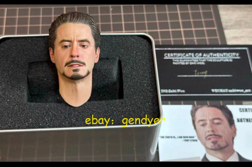 Rare Sixth star Studio Marvel Robert Downey Jr. Iron Man Head Sculpt Speech Ver
