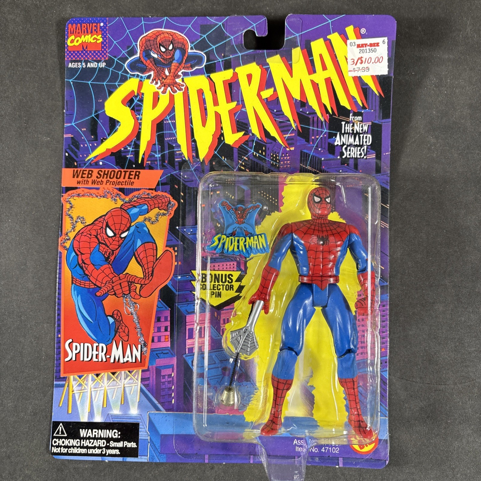 WEB SHOOTER SPIDER-MAN ANIMATED SERIES FIGURE MARVEL TOY BIZ VINTAGE NEW 1994