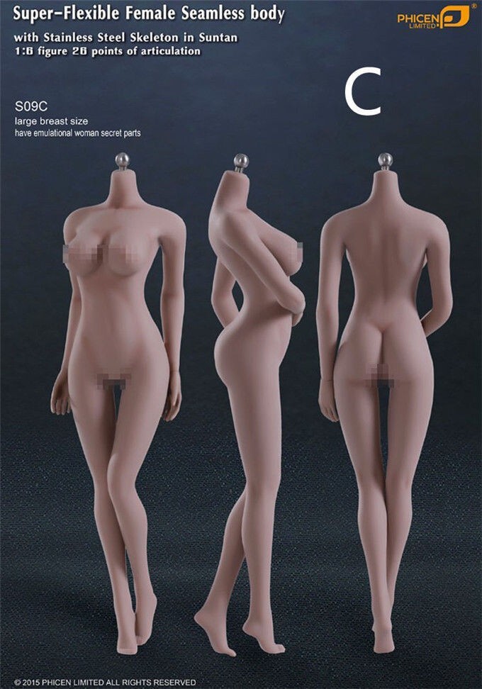 TBLeague S09C 1/6 Big Bust Suntan Seamless Female Action Figure Body Toy No Head