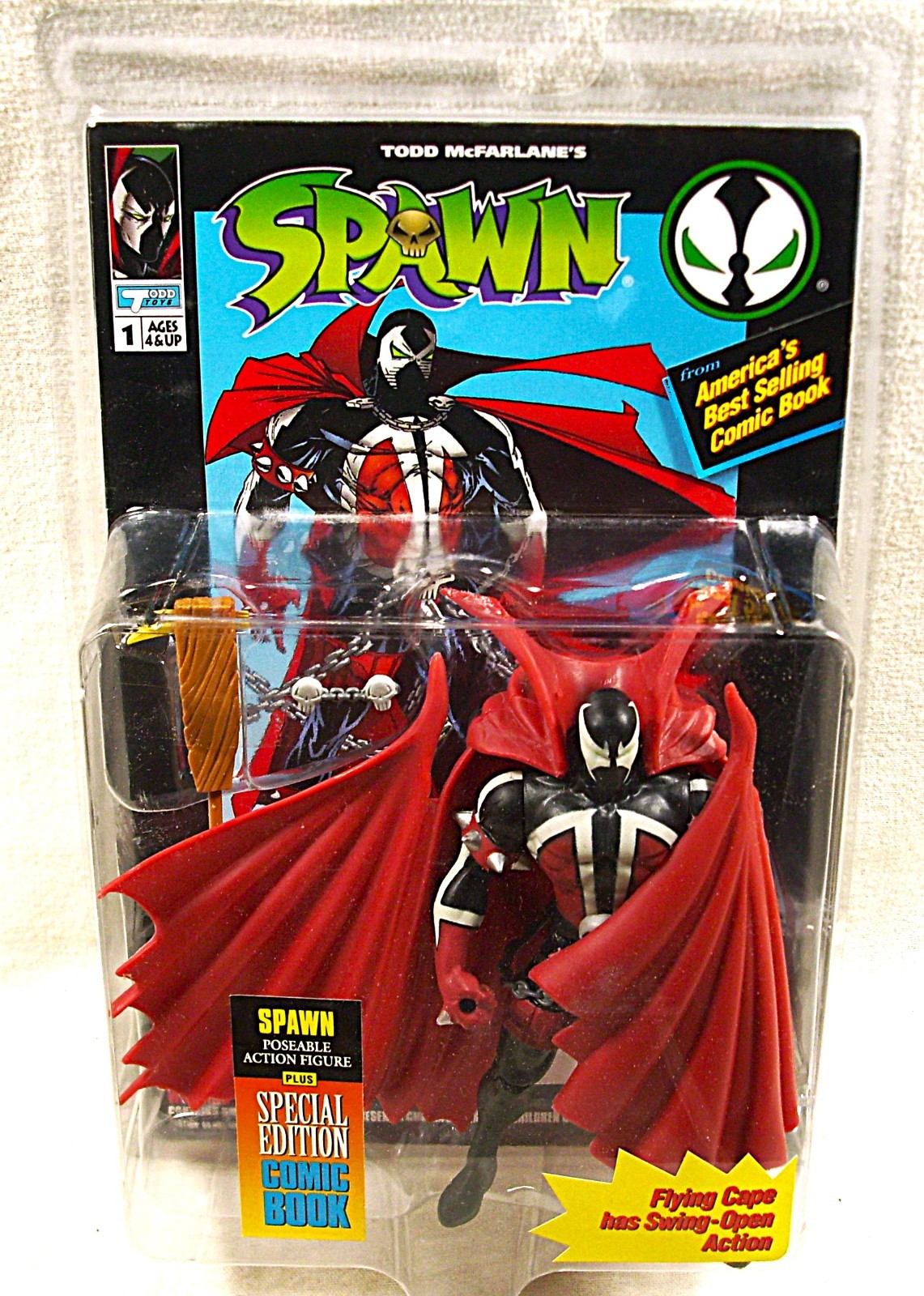 Vintage ☆ 1994 ☆ Todd McFarlane ☆ SPAWN ☆ Action Figure ☆ w/ Comic Book ☆ L@@K!
