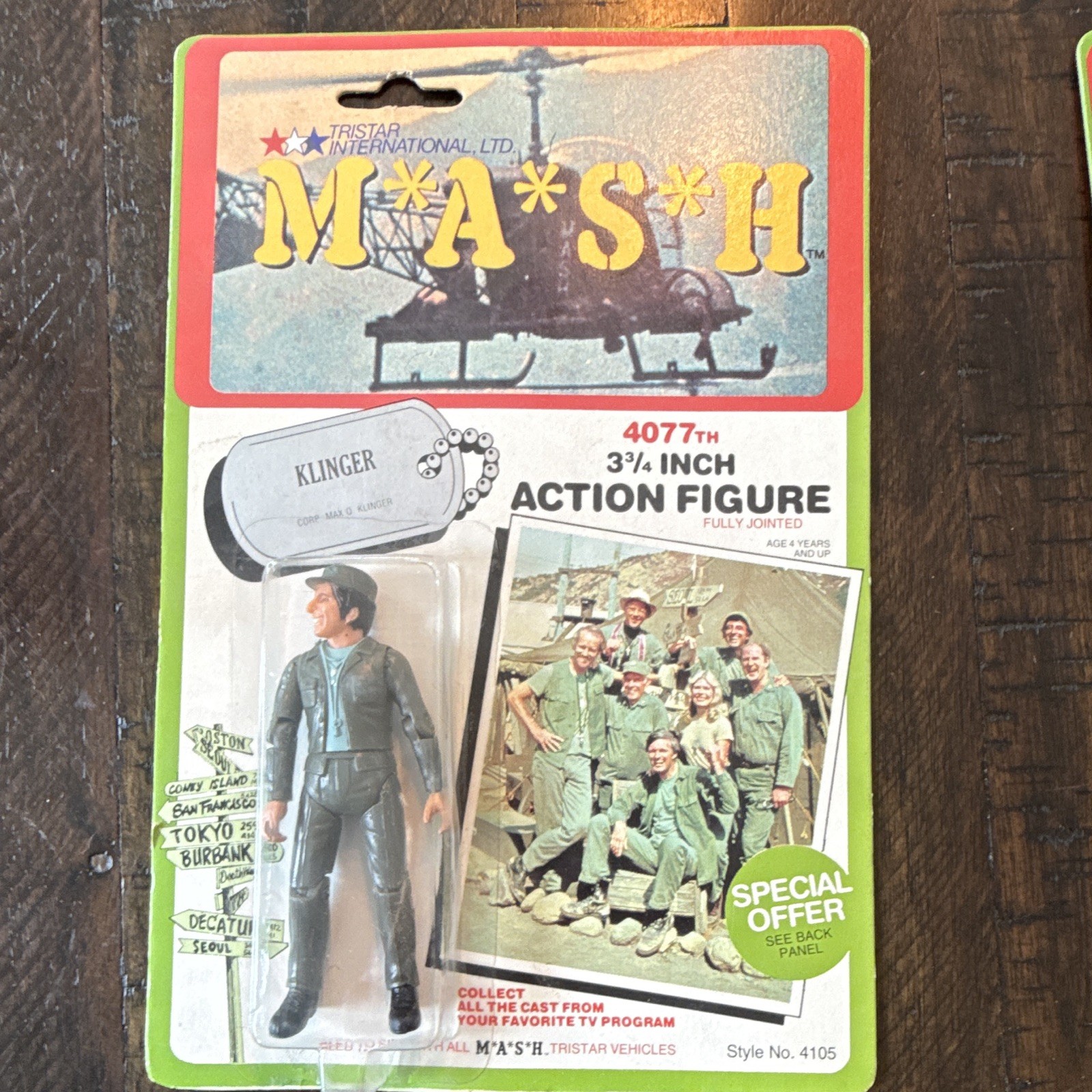 M*A*S*H Klinger 3 3/4&Prime; Plastic Figures in Uniform and Pink Clothing