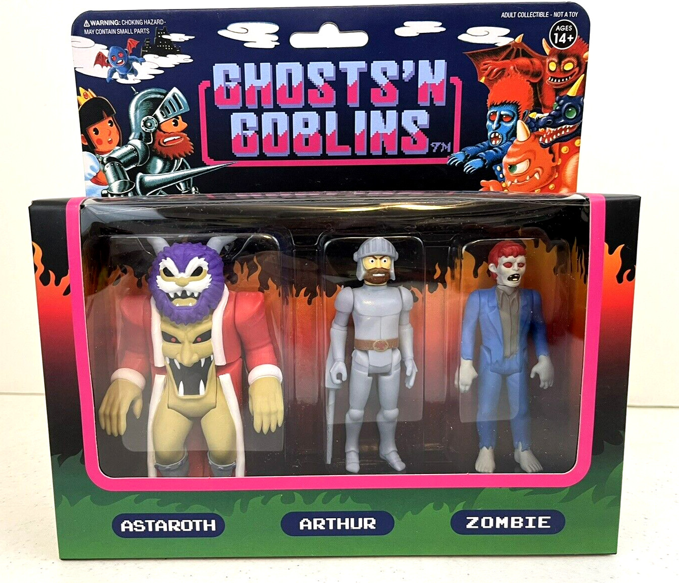 GHOSTS&rsquo;N GOBLINS~ReAction Figures~Super7~Zombie Set~Astaroth-Arthur-Zombie~New