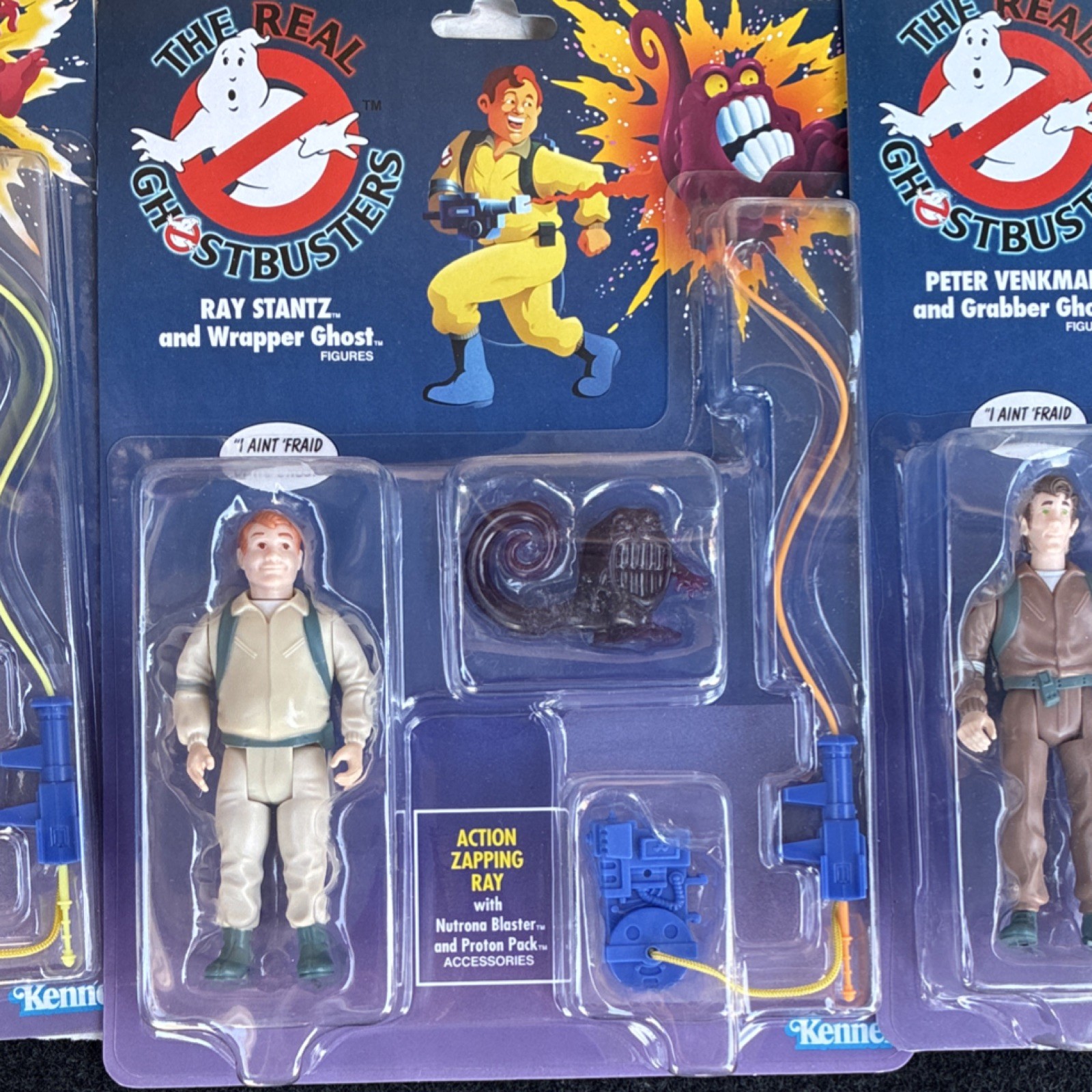 Kenner The Real Ghostbusters Boxed Figure Lot w/ Proton Pack & Blaster
