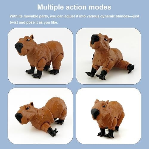 3D Printed Animals Capybara, Flexible Articulated Poseable 3D Printed Animals…
