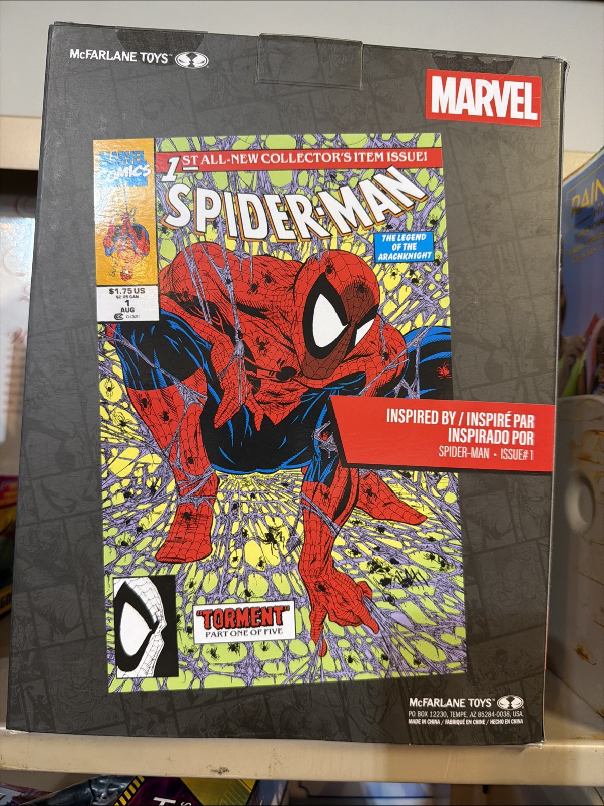 McFarlane Toys Marvel Spider-Man Issue #1 Black Suit Platinum Chase Sealed!!