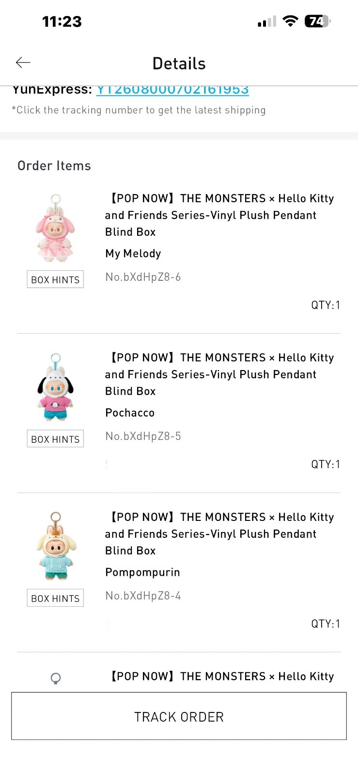 Authentic Original New The Monsters Hello Kitty Series Confirmed Style UNOPENED