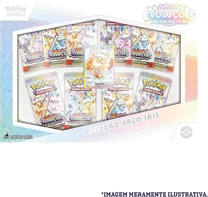 Pokemon Eevee Prismatic Evolutions Box 61 Cards Rainbow Collection TCG
