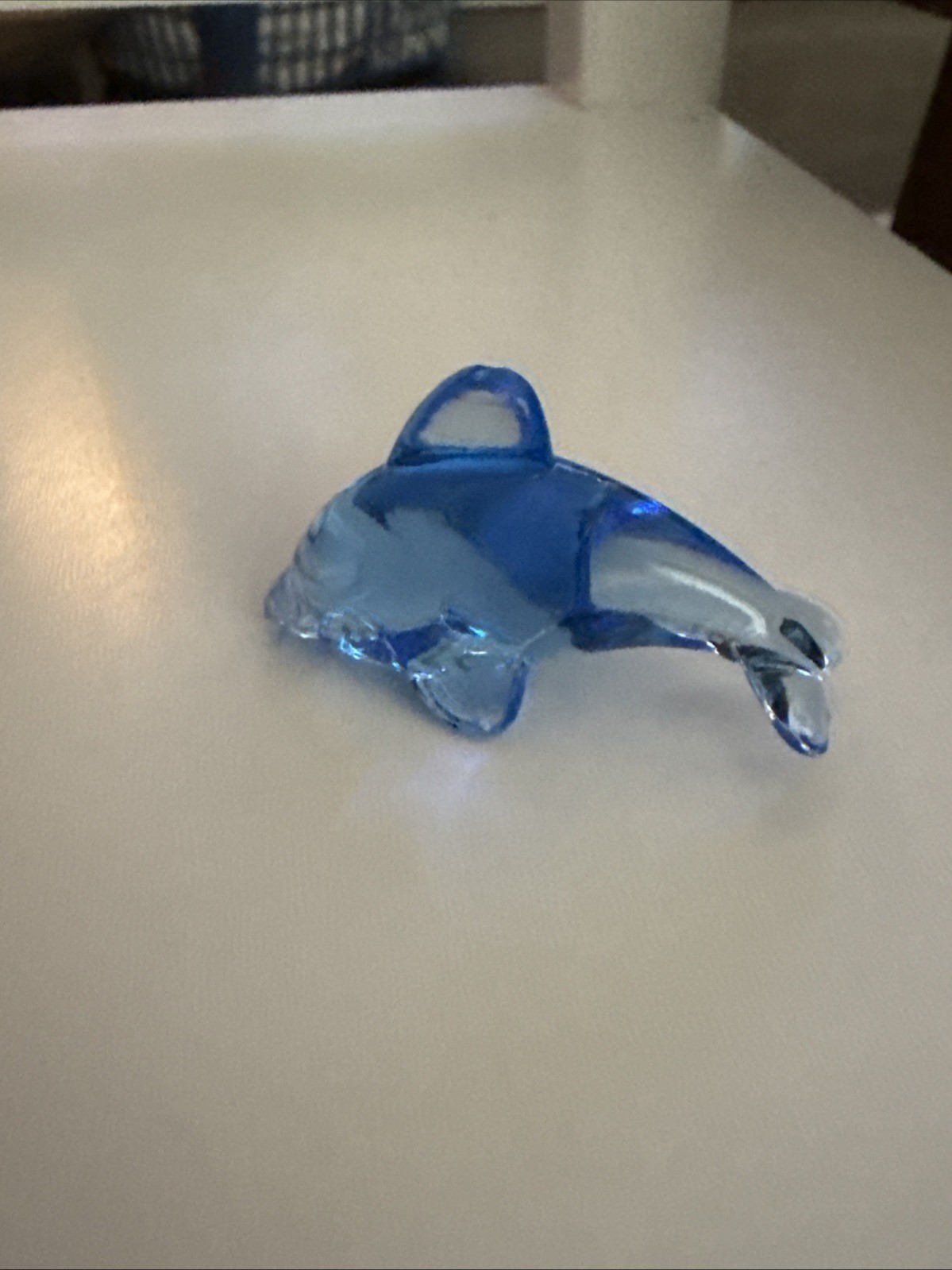 Rare Premium Quality Plastic Transparent 2&Prime; Blue Dolphin Pocket Action Figure