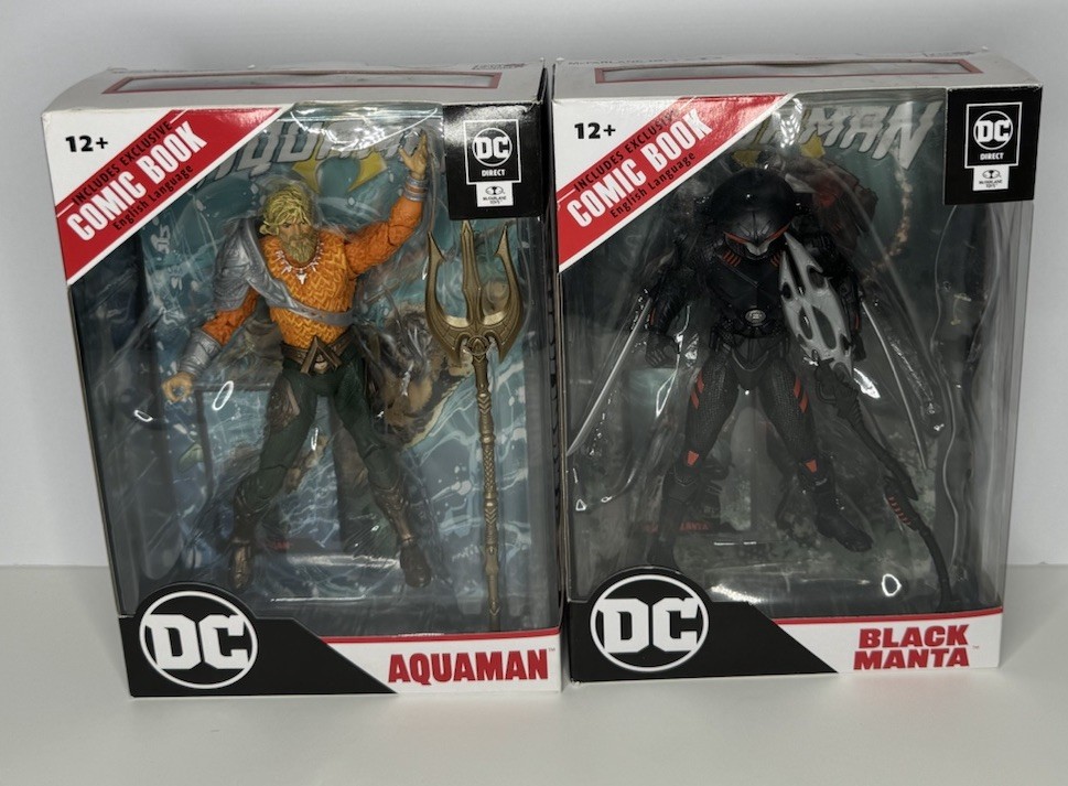 McFarlane Toys DC Black Manta & Aquaman (W/Aquaman Comic) Figure Duo Bundle