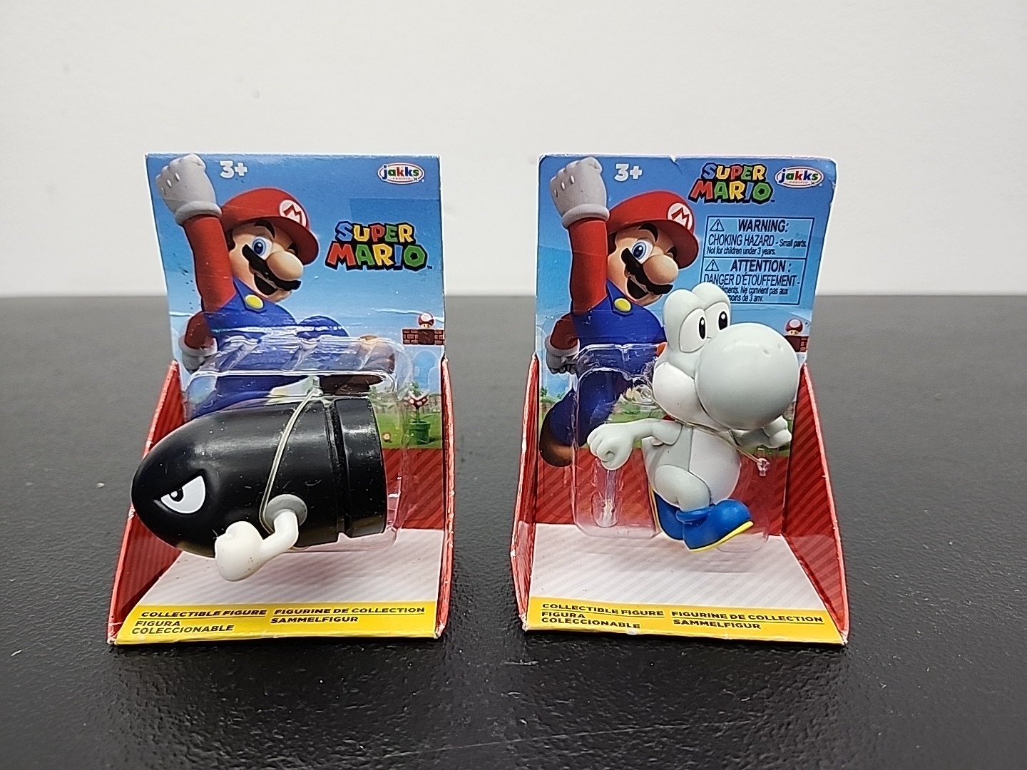 LOT Jakks Super Mario Light GRAY YOSHI & BULLET BILL 2.5&Prime; Inch Figures – NEW