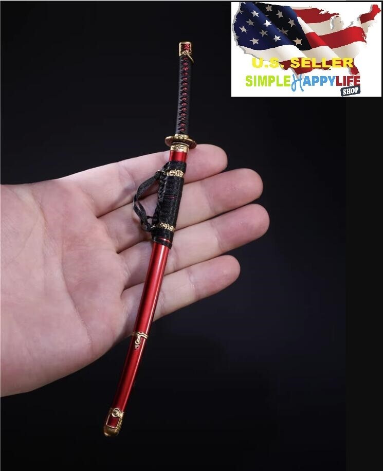 1/6 Katana Japanese Red Sword Miyamoto Musashi Hot toys Phicen 12&Prime; figure❶USA❶