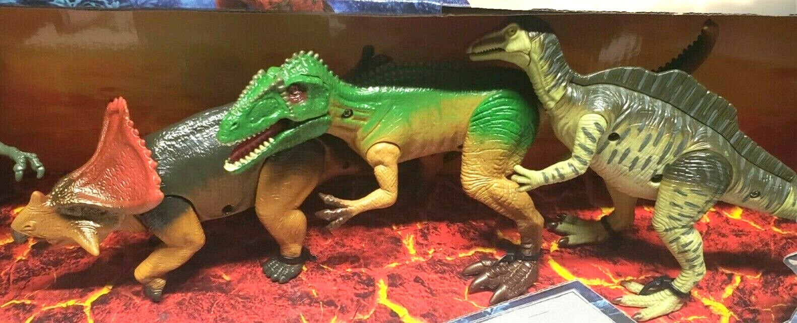 KID GALAXY POSEABLE 9&Prime; DINOSAUR ACTION 6 PIECES! CREATE EPIC BATTLES! NEW