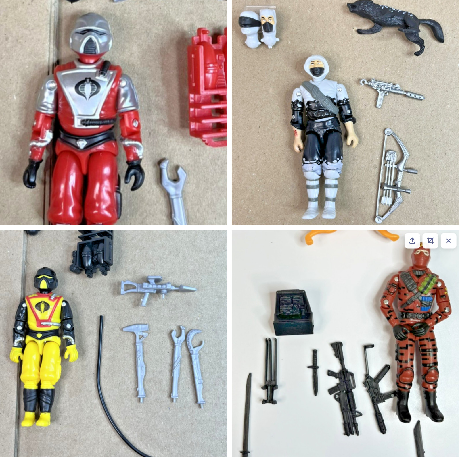 GI Joe Black Major Custom Cobra Figure Lot of 4 100% Complete