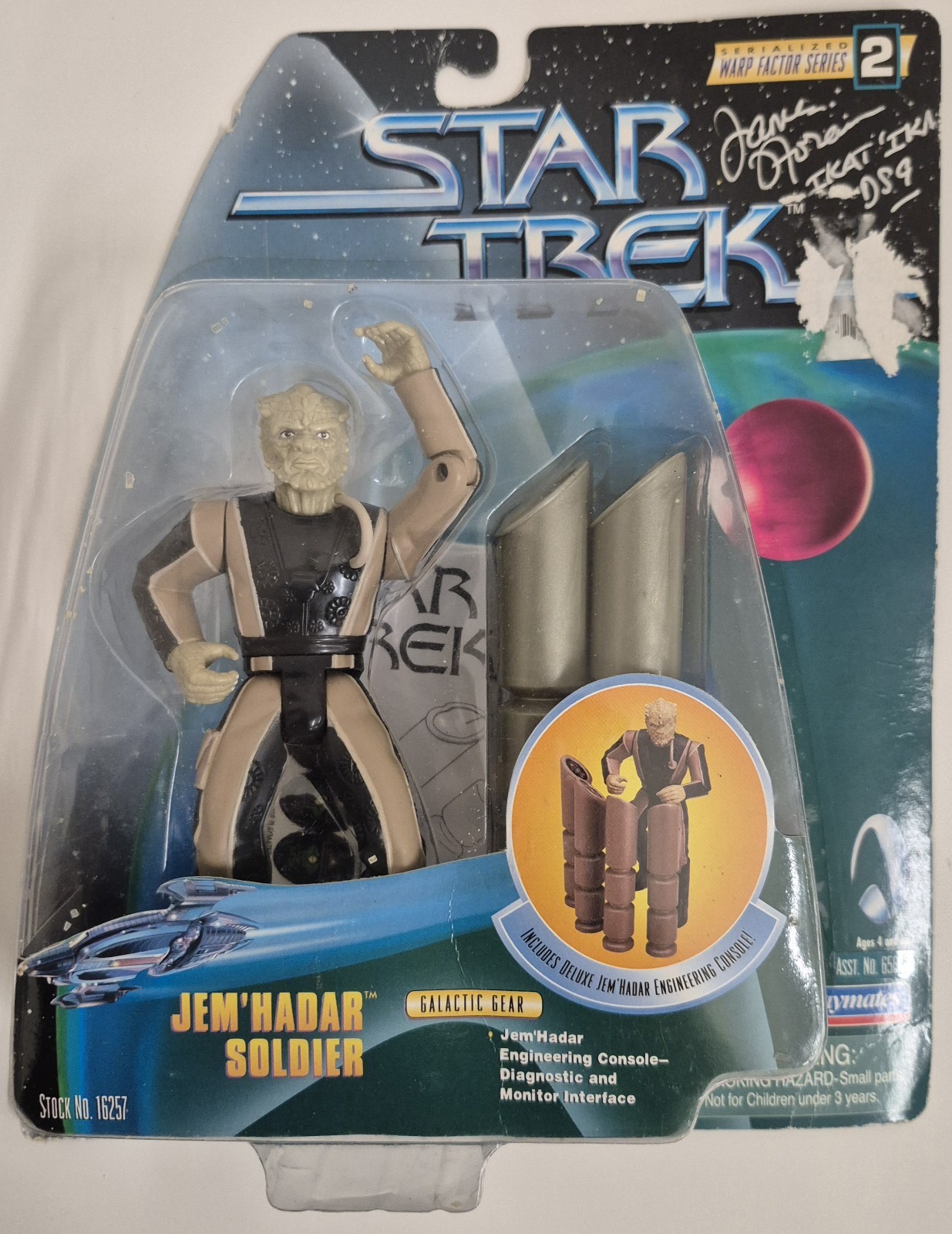 Star Trek Deep Space Nine Playmates Jem&rsquo;Hadar soldier autographed James Horan
